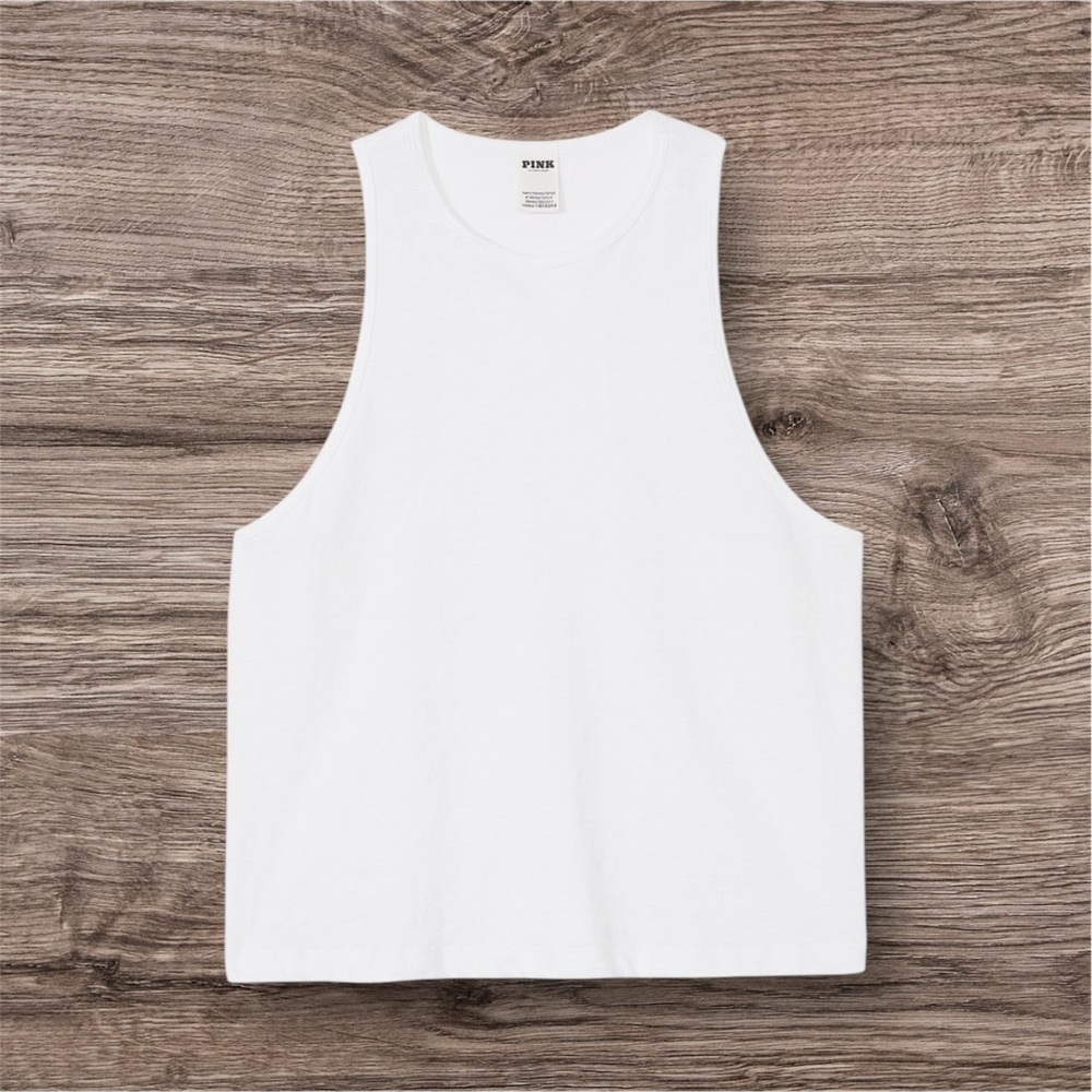 PINK White Tank Top